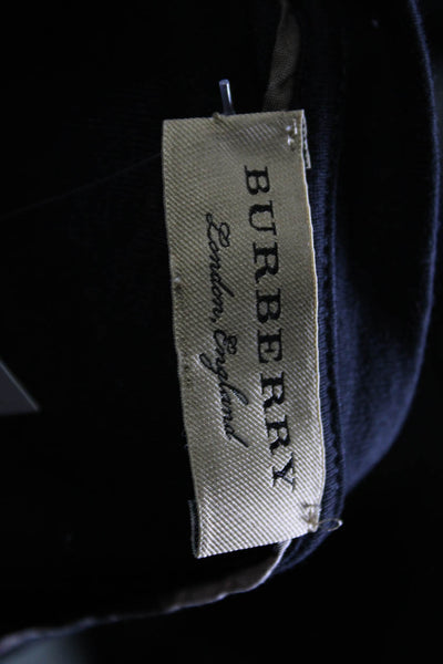 Burberry Womens Cotton Lace Trim Short Sleeve Pullover T-Shirt Top Black Size M