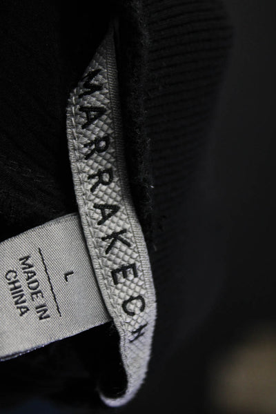 Marrakech Womens Elastic Waist Button Close High-Rise Tapered Pants Black Size L