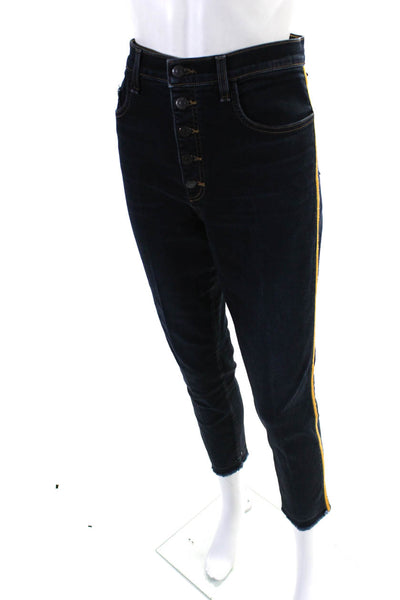 Veronica Beard Womens Cotton Blend 5 Pocket Button Fly Skinny Jeans Blue Size 32