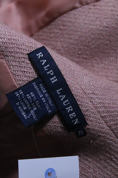 Ralph Lauren Blue Label Womens Button Down Jacket Rose Pink Wool Blend Size 2