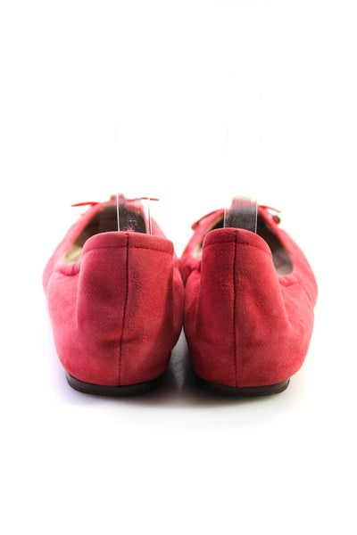 Louise et Cie Womens Red Suede Bow Front Ballet Flats Shoes Size 8.5