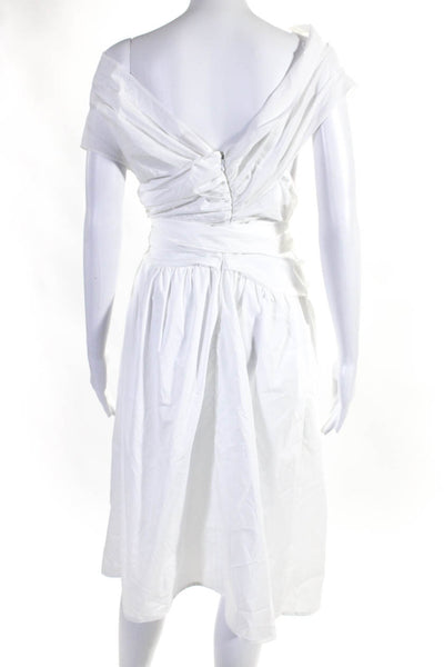 Altuzarra Womens Sleeveless Belted A Line Sun Dress White Cotton Size EUR 42