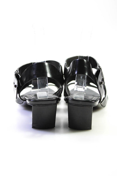 Roger Vivier Womens Patent Leather Slingbacks Sandal Heels Black Size 39 9