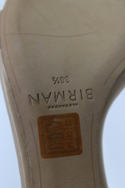Alexandre Birman Womens Leather Ankle Strap Sandal Heels Beige Size 38.5 8.5