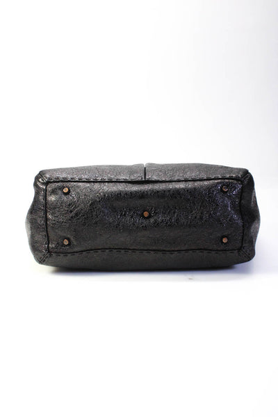 Anya Hindmarch Womens Large Crinkle Leather Top Handle Tote Handbag Black