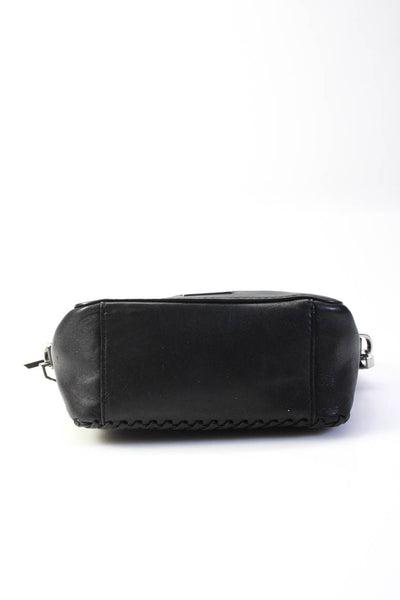 Rebecca Minkoff Womens Leather Tassel Crossbody Shoulder Handbag Black