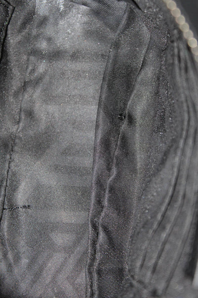 Rebecca Minkoff Womens Leather Tassel Crossbody Shoulder Handbag Black