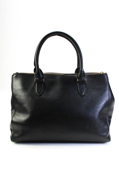 RLL RALPH LAUREN Womens Leather Zipped Snap Buttoned Shoulder Handbag Black