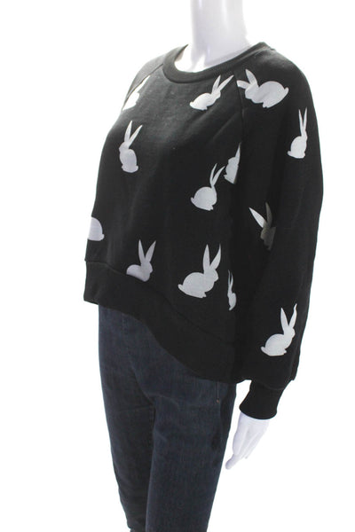 Cynthia Rowley Womens Bunny Print Crew Neck Sweater Size Small