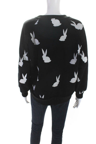 Cynthia Rowley Womens Bunny Print Crew Neck Sweater Size Small