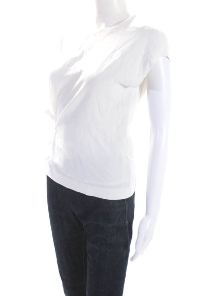 Rag & Bone Womens Sleeveless Scoop Neck Waist Tie Blouse White Size XS