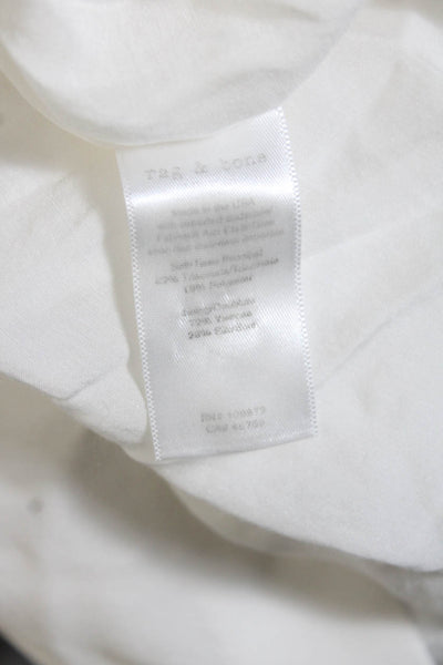 Rag & Bone Womens Sleeveless Scoop Neck Waist Tie Blouse White Size XS