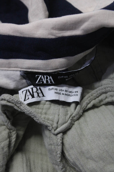 Zara Women's Collared Short Sleeves Tiered Maxi Dress Stripe Size XS Lot 2