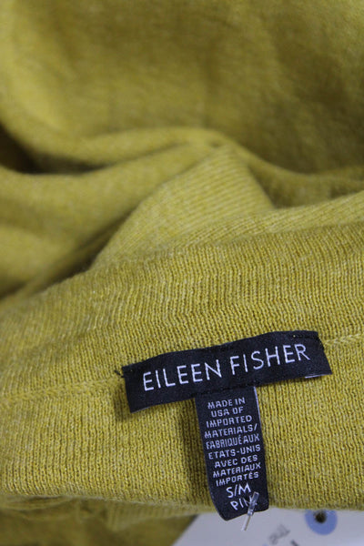 Eileen Fisher Womens Organic Cotton Long Sleeve Knit Dress Green Size S/M