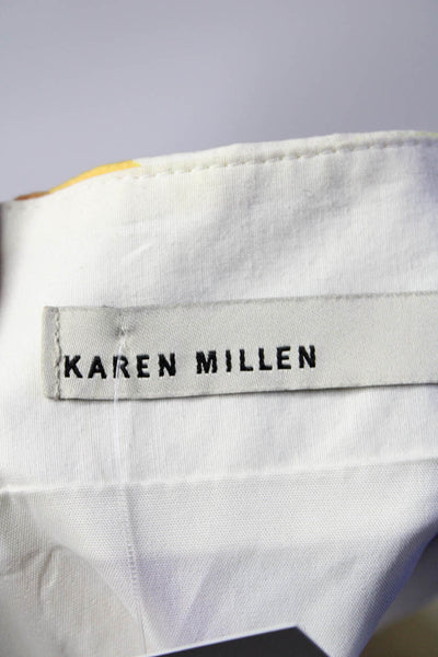 Karen Millen Womens Back Zip Floral Striped Pencil Skirt White Multi Size 8