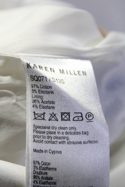 Karen Millen Womens Back Zip Floral Striped Pencil Skirt White Multi Size 8