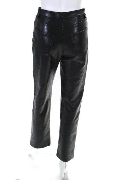 Wilfred Womens Vegan Leather 5 Pocket Mid-Rise Straight Leg Pants Black Size 2