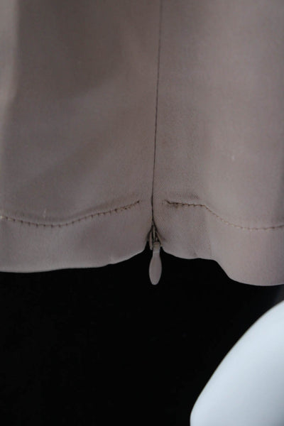 Gianfranco Ferre Studio Womens Round Neck Sleeveless Zipped Blouse Beige Size 10