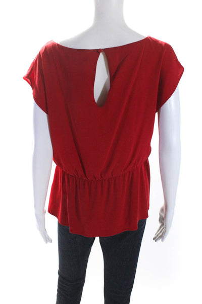 Alice + Olivia Womens Sleeveless Back Button Blouse Silk Red Size Medium