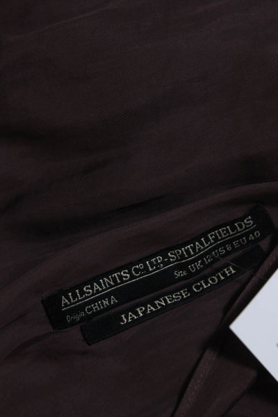 AllSaints Co Ltd Spitalfields Womens Sleeveless Blouse Brown Size 8