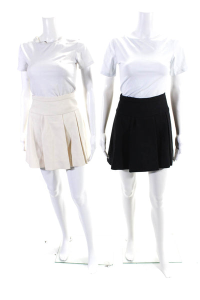 J Crew Womens Flare Back Zip Pleaded Skirt Beige Black Skirt Size 6
