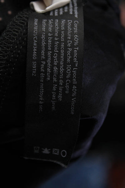 Eileen Fisher Womens Spot Print Elastic Waist Tapered Dress Pants Black Size M