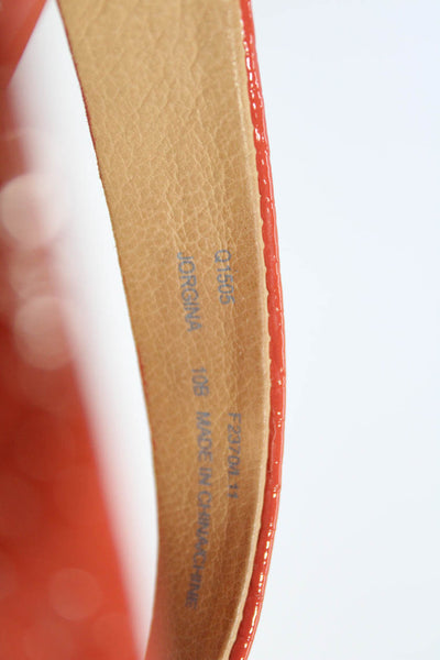 Coach Womens Patent Leather Jorgina Platform Medallion Flip Flops Orange Size 10