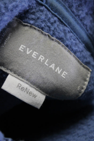 Everlane Womens Fleece Half Zipper Long Sleeves Sweater Sky Blue Size Small