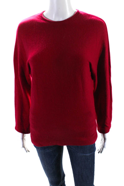 Oscar de la Renta Womens Vintage Crew Neck 3/4 Sleeve Sweater Red Size 10