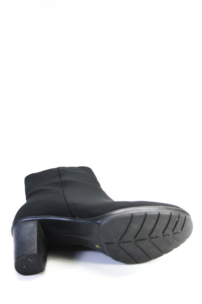 Sesto Meucci Womens Block Heel Nylon Ponte Ankle Boots Black Size 5.5