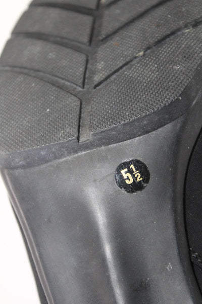 Sesto Meucci Womens Block Heel Nylon Ponte Ankle Boots Black Size 5.5
