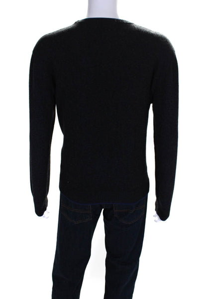 Gianni Versace Mens Crew Neck Long Sleeve Sweater Gray Blue Wool Size Medium