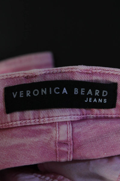 Veronica Beard Womens Mid Rise Acid Wash Skinny Jeans Pink Size 27