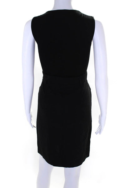 Theory Womens Sleeveless Layered A Line Dress Black Size 6