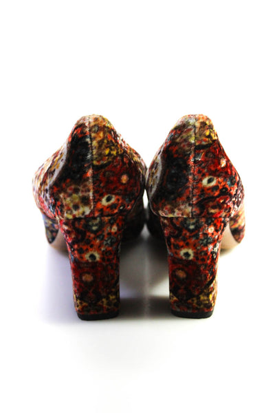 Tabitha Simmons Womens Abstract Print Bow Pumps Multi Colored Size 38.5 8.5