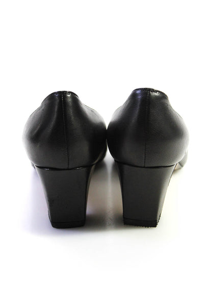 Manolo Blahnik Womens Leather Slide On Classic Pumps Black Size 39 9