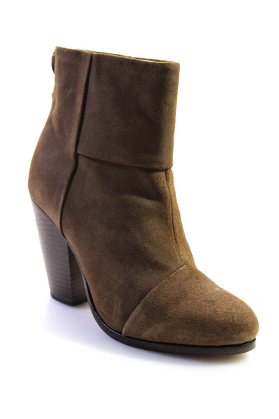 Rag & Bone Womens Back Zip Wooden Heeled Platform Boot Brown Size 36.5 US