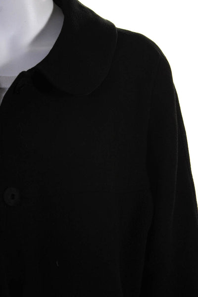 Shannon Mclean Womens Long Sleeves Button Down Coat Black Size Medium