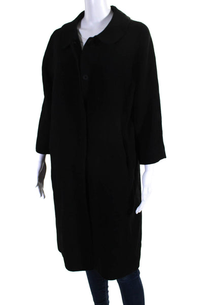 Shannon Mclean Womens Long Sleeves Button Down Coat Black Size Medium