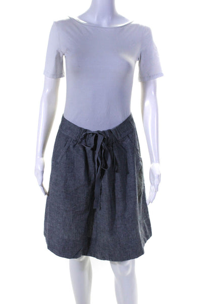 Eileen Fisher Womens Elastic Waist Drawstring A Line Skirt Gray Size Medium
