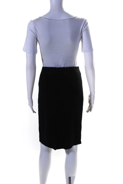 Armani Collezioni Womens Knee Length Woven Pencil Skirt Black Wool Size 12