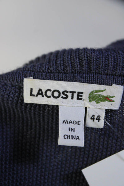 Lacoste Womens Long Sleeve Side Button Collared Shift Sweater Dress Purple FR 44