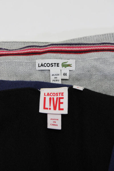 Lacoste Womens V Neck Cardigan Sweater Black Gray Size Large FR 44 Lot 2