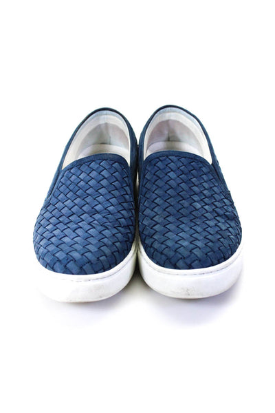 M Gemi Womens Cerchio Woven Nubuck Leather Slip On Sneakers Blue Size 41 11