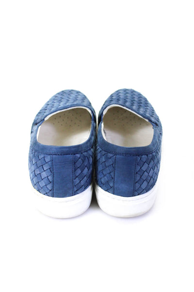 M Gemi Womens Cerchio Woven Nubuck Leather Slip On Sneakers Blue Size 41 11