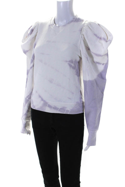 Ulla Johnson Womens Purple Cotton Tie Dye Puff Long Sleeve Sweatshirt Size S