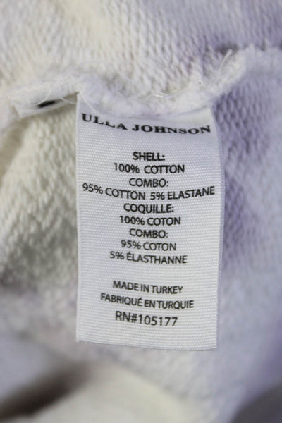 Ulla Johnson Womens Purple Cotton Tie Dye Puff Long Sleeve Sweatshirt Size S