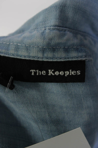 The Kooples Womens Long Sleeve Button Front Collared Shirt Blue Size Extra Small