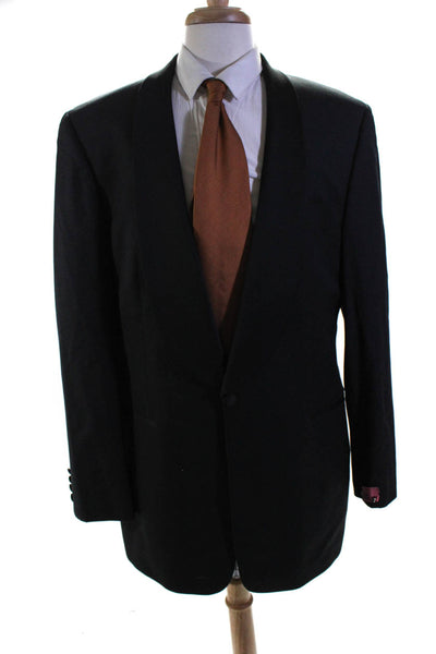 Boss Hugo Boss Mens Wool Collared Buttoned Long Sleeve Blazer Black Size EUR42