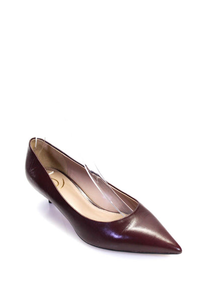 Sam Edelman Womens Dark Red Pointed Toe Kitten Heels Pumps Shoes Size 7
